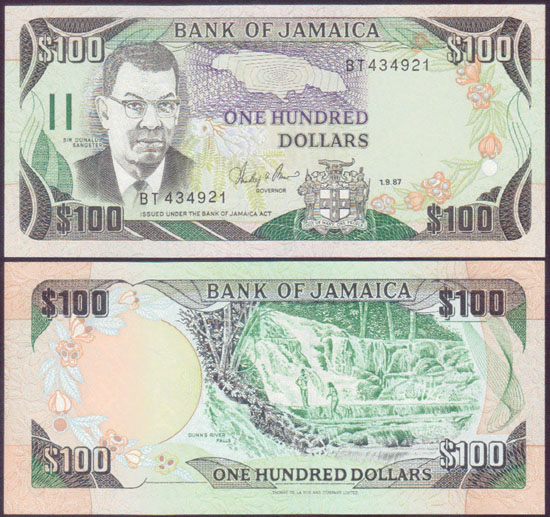 1987 Jamaica $100 (Unc) L001228